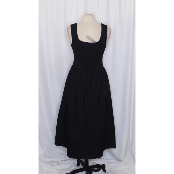 NWT!! J. CREW Black Drop-Waist Mixy Dress Tank Midi Dropwaist Solid Medium - Picture 9 of 16